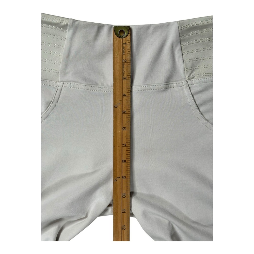Freddy Italian Crop Cream Pants Limited Spandex Edition High Waist Zip Side US 6 - Picture 8 of 16